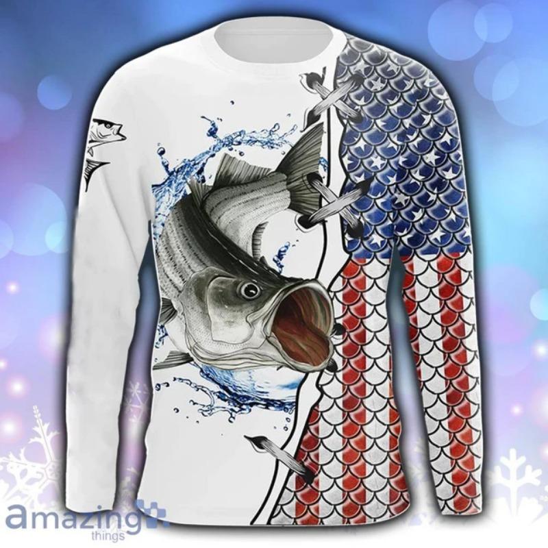 Men's Long Sleeve T-shirt 3d Fishing Print Graphic T Shirts Men Women Fashion Tops Tees Men's Clothing Outdoors Sportwear Tops