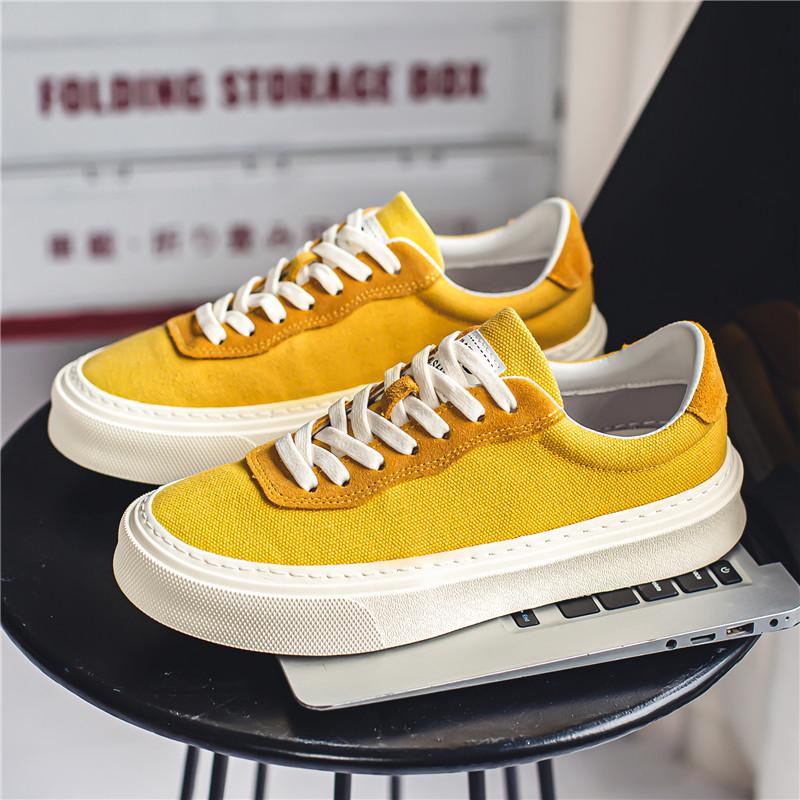 Fashion Sneakers Men Canvas Shoes Breathable Cool Street Shoes Male Brand Sneakers Black Yellow Green Mens Causal Shoes