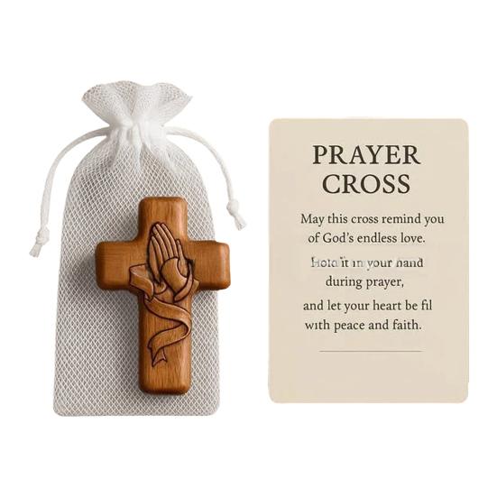 1/2 Stück Glaube Stärke Taschenumarmung mit Inspirationskarte Tragbare Holz Patriotische Glaubensmarke Dekoration Christliche Religiöse Geschenke