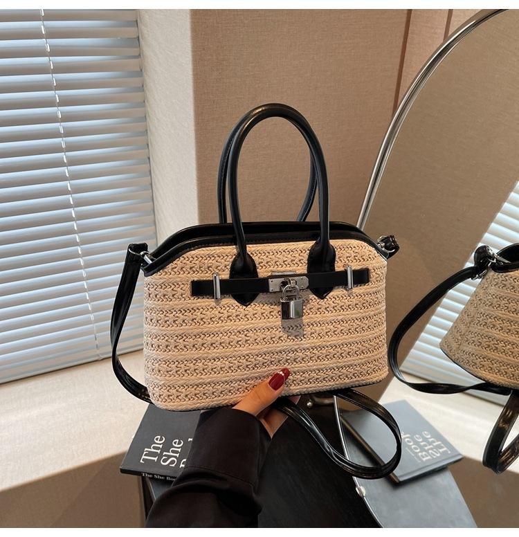 Woven Bag Women's Spring New Fashion Straw Handbag Versatile Small Square Bag Shoulder Messenger Bag