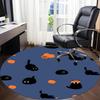 1pc Pumpkin Cats Office Round Area Rug, Under Office Chairs Bedroom Living Room Home Decor, Room Deco, Available in Various Sizes