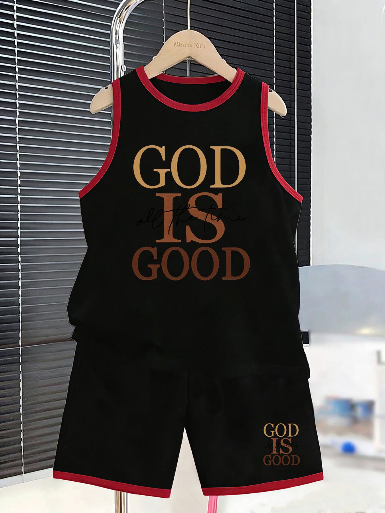 

Boys’ God’s goodness set. Warm prints, breathable fabric, loose fit for gentle summer outfits. 2-3Y чёрный