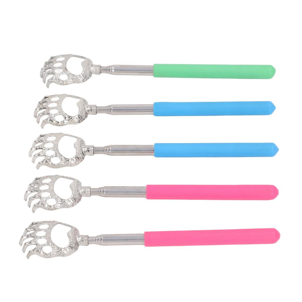 5 Pcs Portable Retractable Itch Scratcher Stainless Steel Retractable Back Scratcher for Home Random Color