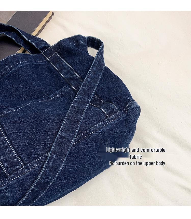 2026 Women's Versatile Denim Tote - Large Capacity, Artistic Crossbody & Shoulder Bag for Fashionable Commutes & Shopping