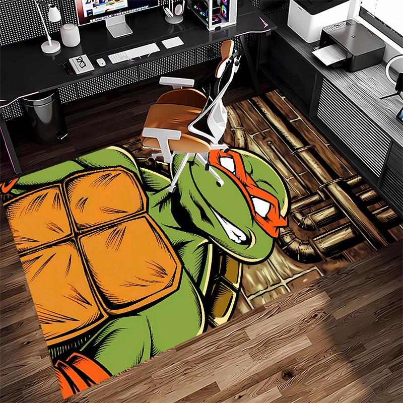 1pc Teenage Mutant Ninja Turtles Print Area Rug - Soft,Washable Non-Slip Indoor Mat for Office Chairs,Living Room,Home Office Decorative Rug