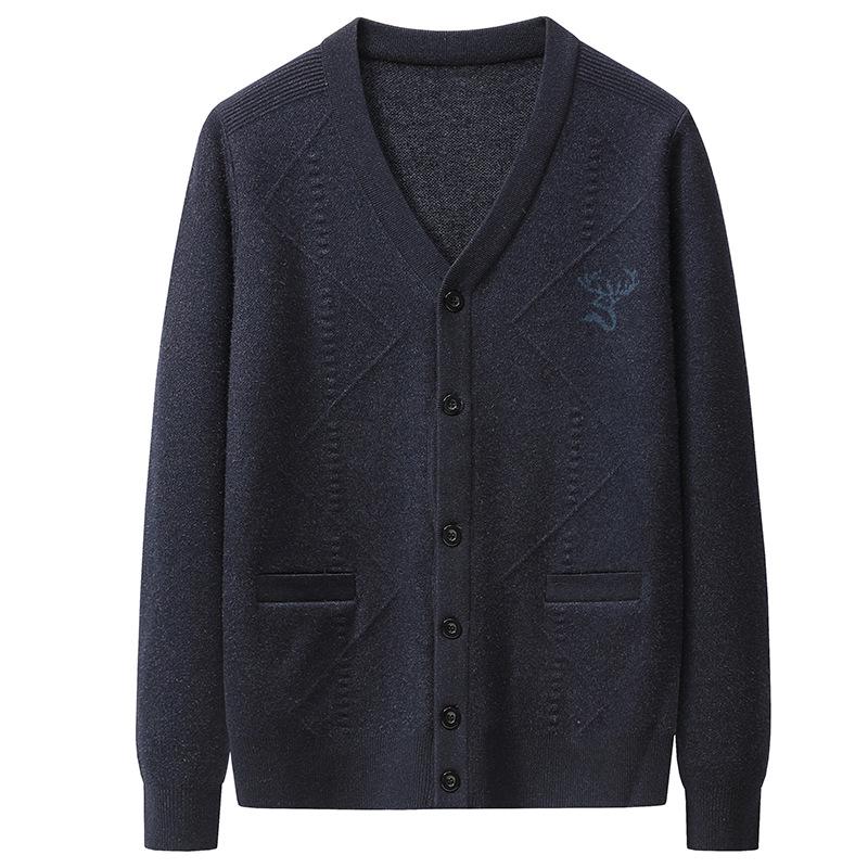 Brand 2025 Men's Thick Warm Knit Single-Breasted Cardigan - Autumn/Winter