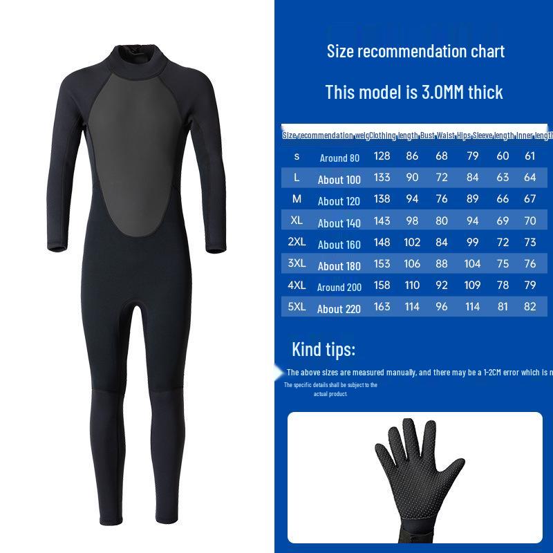 Women's 3mm Winter Wetsuit: One-Piece Snorkeling, Jellyfish & Sun Protection, Warm Surfing Swimsuit