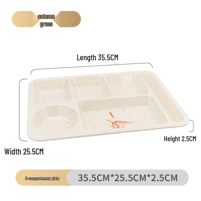 Drop-Proof Melamine Six-Grid Food-Grade Dining Plate