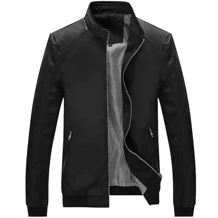 Autumn Stand-up Collar Casual Thin Solid Color Men's Jacket Zipper Cardigan Middle-aged Large Size Men's Jacket