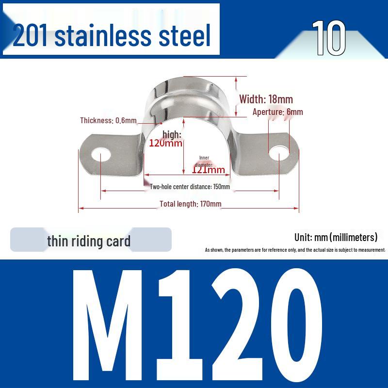 304 Stainless Steel U-Bolt Pipe Clamp Bracket - Pipe & Hose Clip Snap-on Hoop