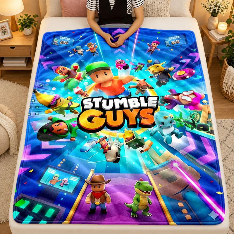 Coperta di FlanellaStumble Guys Coperta Morbida e Calda per Uso Interno su Divano Letto Soggiorno