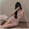 Sexy Slip Nightdress With Removable Padded Bra Pink Floral Lace Pure Desire Style Young Women Home Lingerie