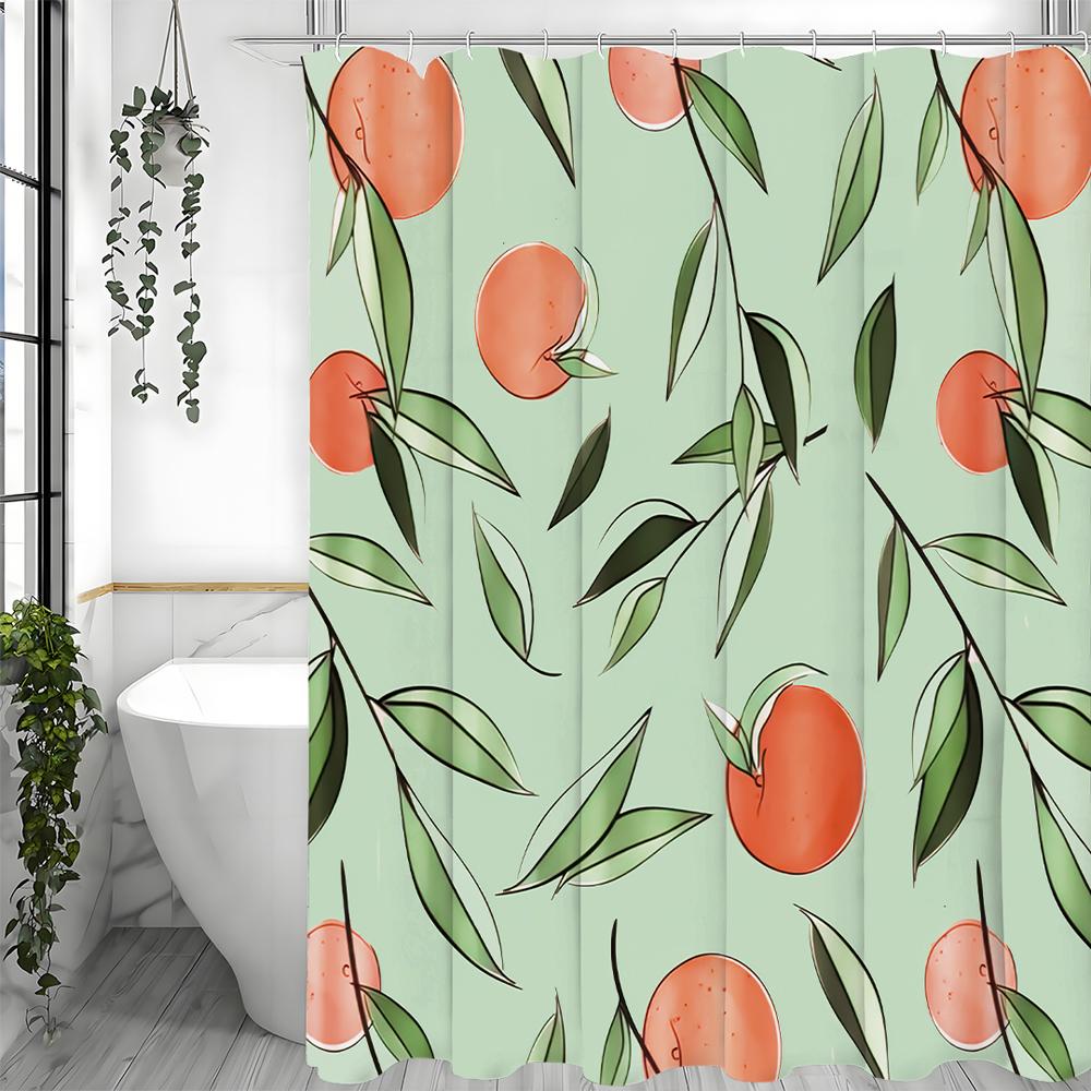 

Летняя персиковая шторка для душа, Декоративная шторка для душа для ванной, Водонепроницаемая шторка для душа с крючками 90*180cm