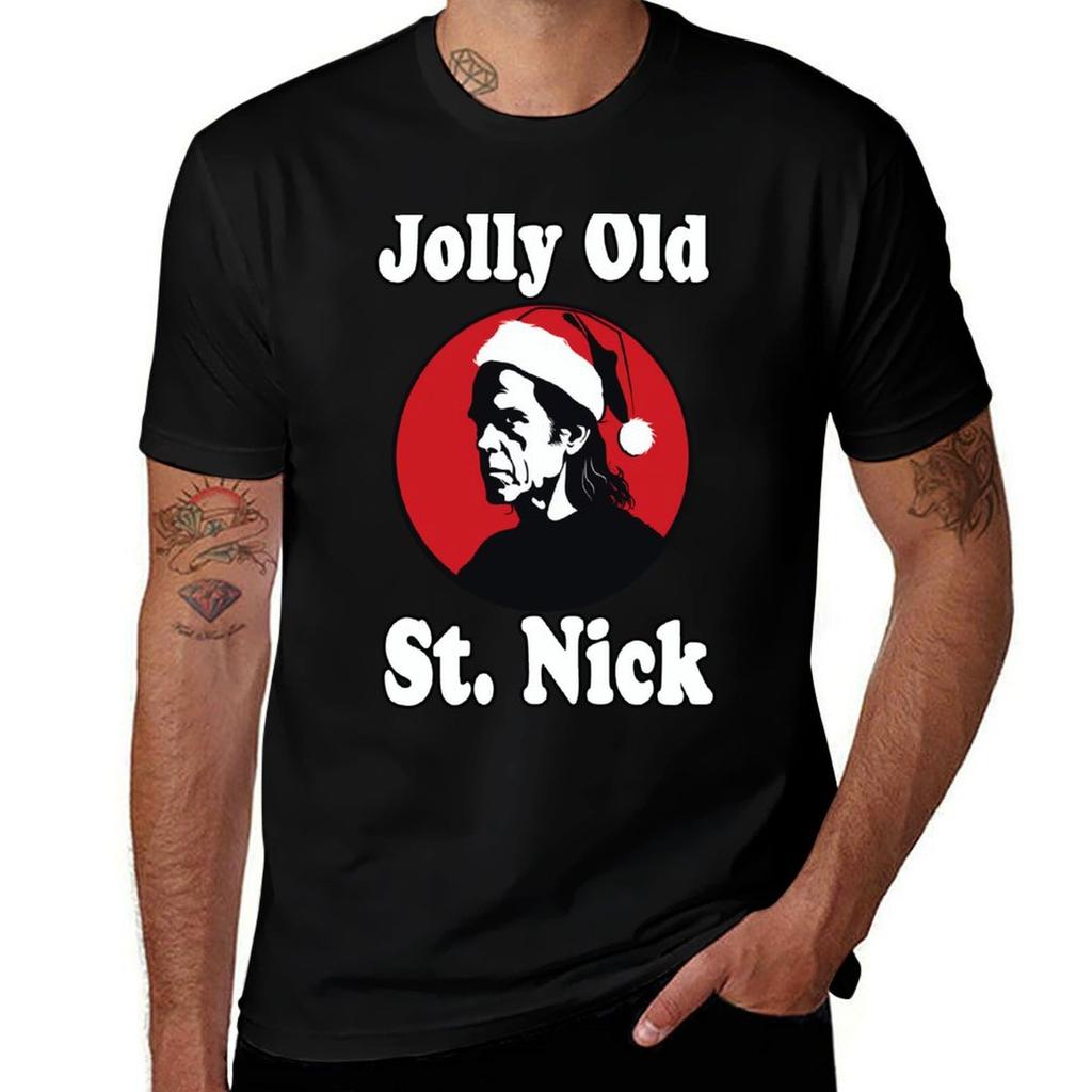 Jolly Old St Nick Cave Tshirt Basic Plain Tee For Spring And Summer Tshirt