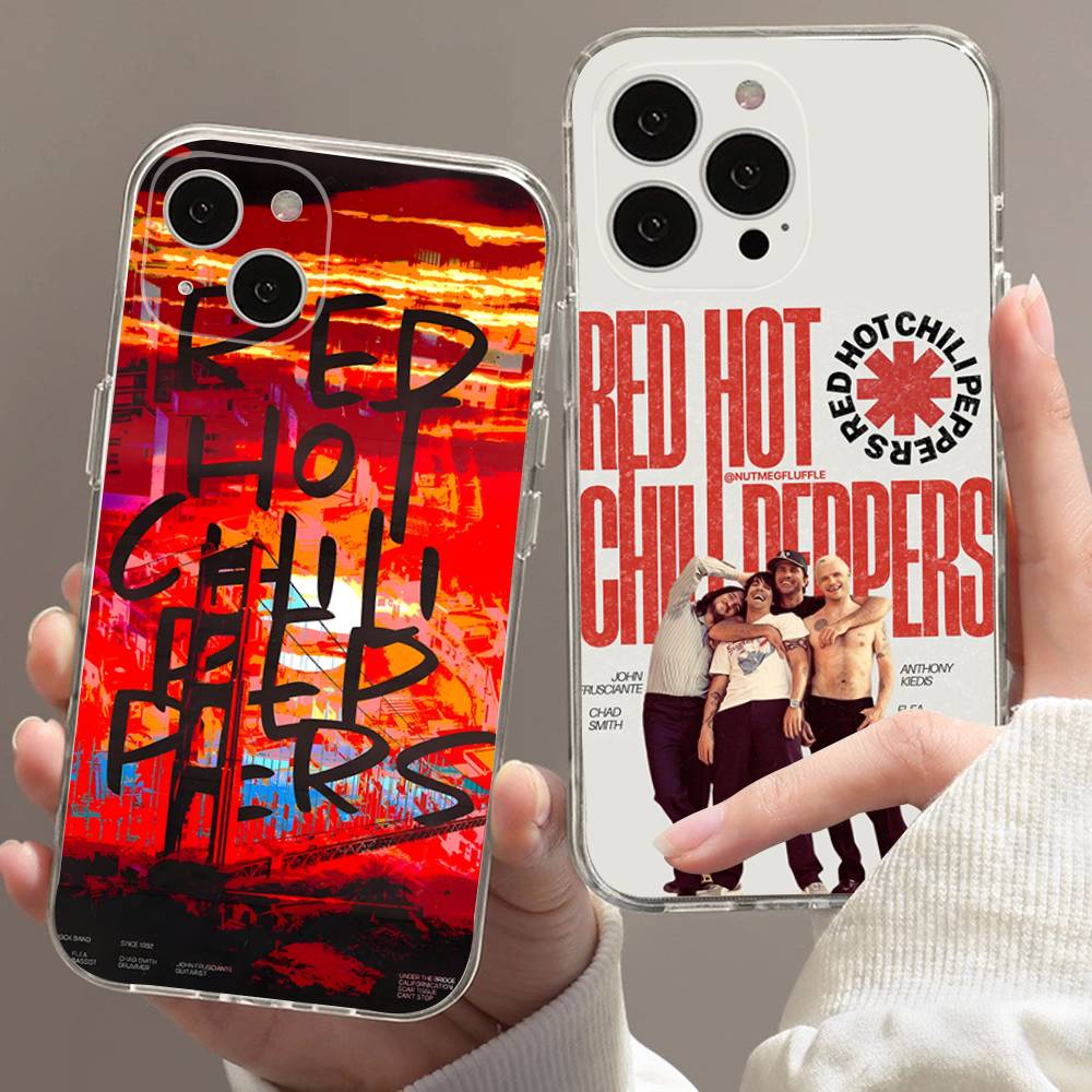Popular Rock Band Red Hot Chili Peppers Transparent Phone Case for iPhone 17 Air 16 Pro Max 15 14 13 12 11Plus Shockproof Cover