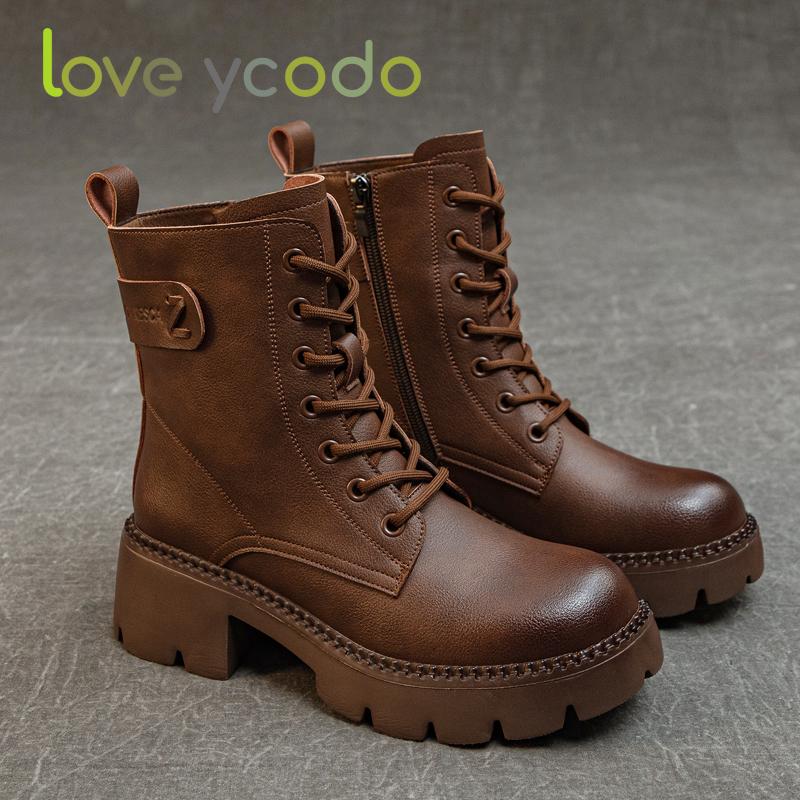 Женские осенние и зимние удобные ботинки Marton из натуральной кожи — фото 8