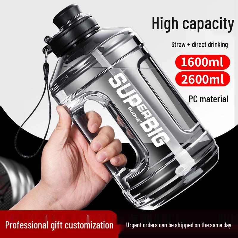 Large Capacity Portable Plastic Water Cup with Straw for Summer Sports