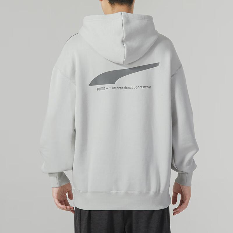 Puma Einfarbig Lässig Locker Kapuzenpullover Langarm Sweatshirt Herren Oberteile Grau Weiß 625077-80