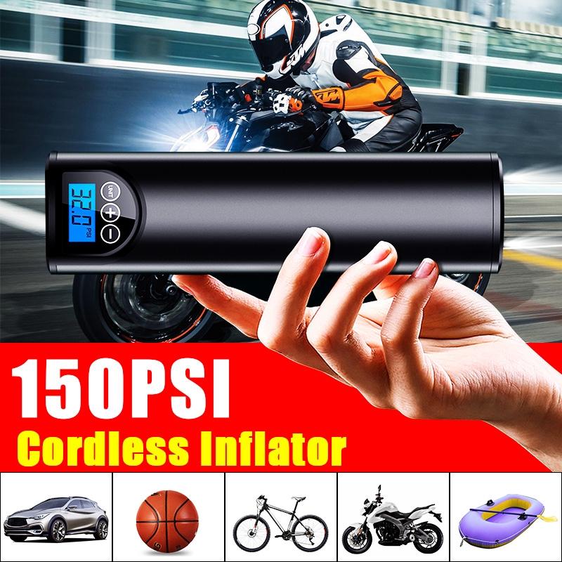 

150PSI 12V Cordless Inflatable Handheld Air Pump Car Tyre Inflator LCD Digital Rechargeable Auto Emergency Motorcycle