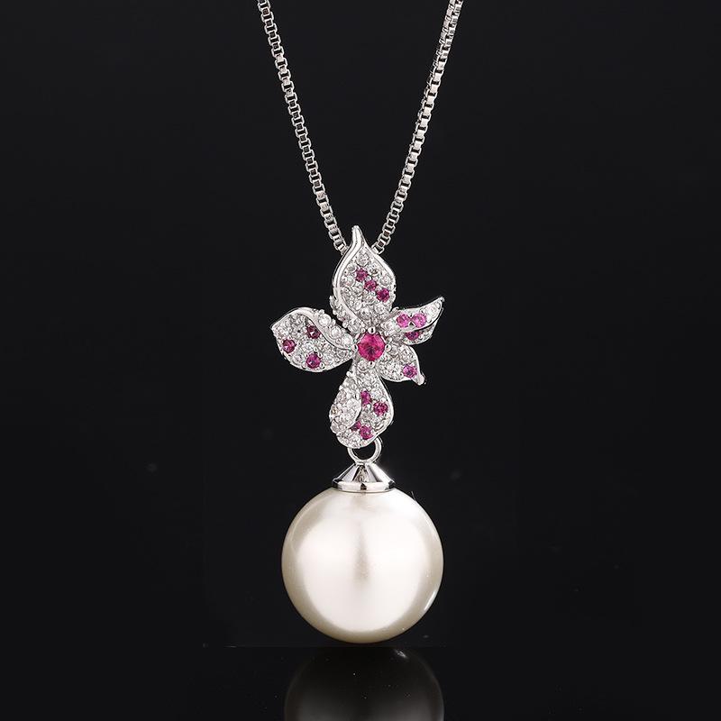 Pearl necklace niche light luxury high-end temperament summer versatile suit pendant earrings women's fashion
