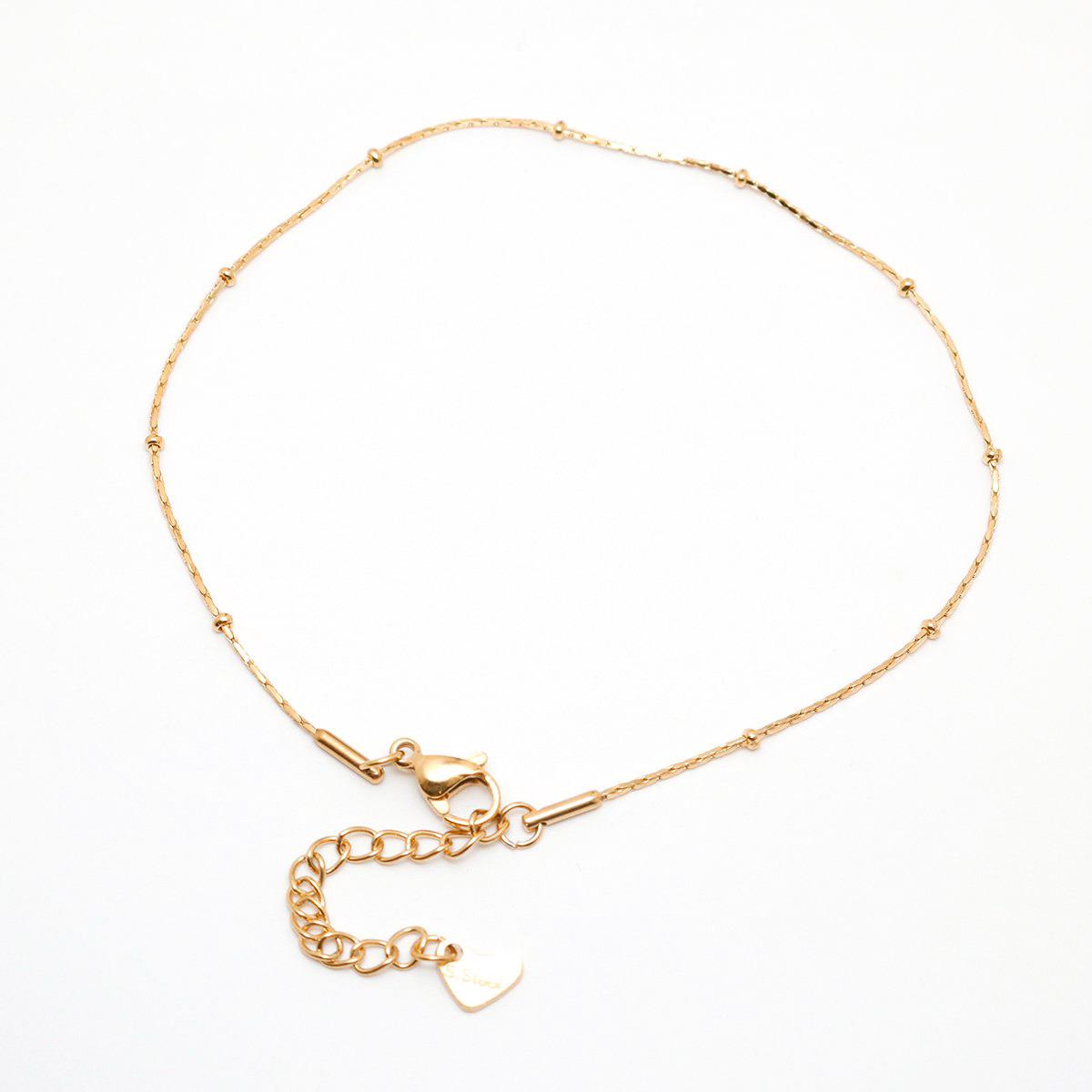 

DoreenBeads Браслет на лодыжку из нержавеющей стали, золотистого цвета, для женщин, пляжная цепочка на ногу, браслеты на лодыжку, ювелирное изделие, подарок 22,5 см-23,5 см, 1 шт.