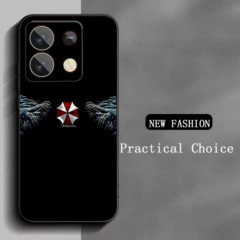 Evil Umbrella cool pattern design ins Phone Case For Redmi Note 14 13 12 11 Pro Plus S 5G 14C A3 Soft Black Phone Cover