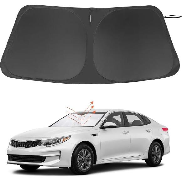 TINGLU Sun Shade For Tesla Model X Tesla X 2016-2024 2025 Accessories Windshield Sun Shade Window Shade UV Rays Protection Sun Visor Cover With