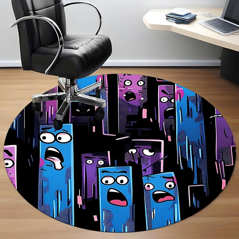 1PC Cartoon Characters Office Round Area Rug, Indoor Mat Suitable For Office, Under Office Chairs Bedroom Living Room Home Decor, Room DecoT1223083