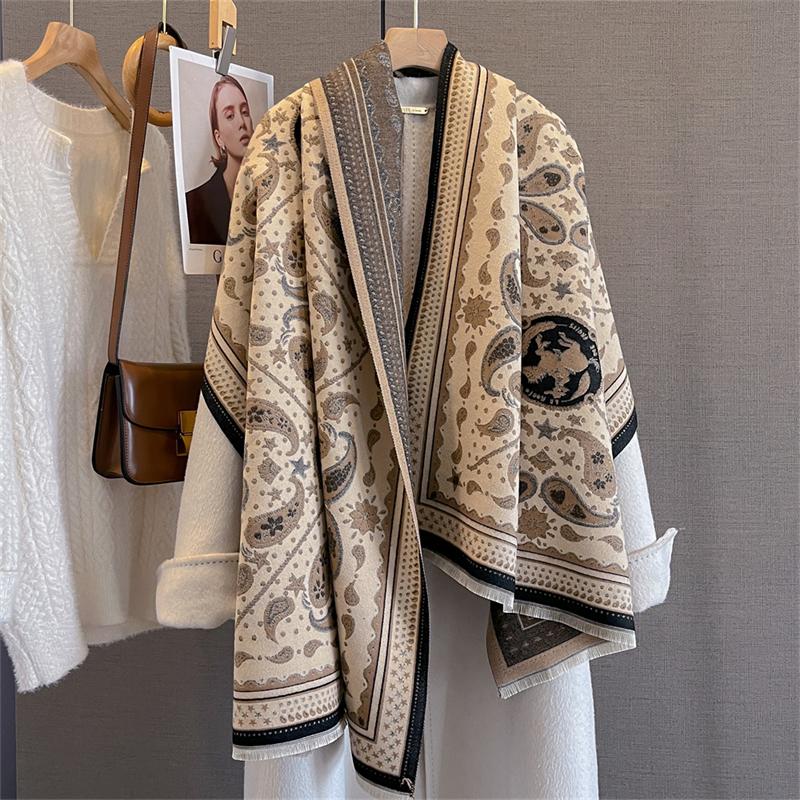 Autumn and Winter Travel Warm Cashmere Shawl Scarf Fashion Women Luxury Print Pashmina Blanket Wraps Female Poncho Bufanda