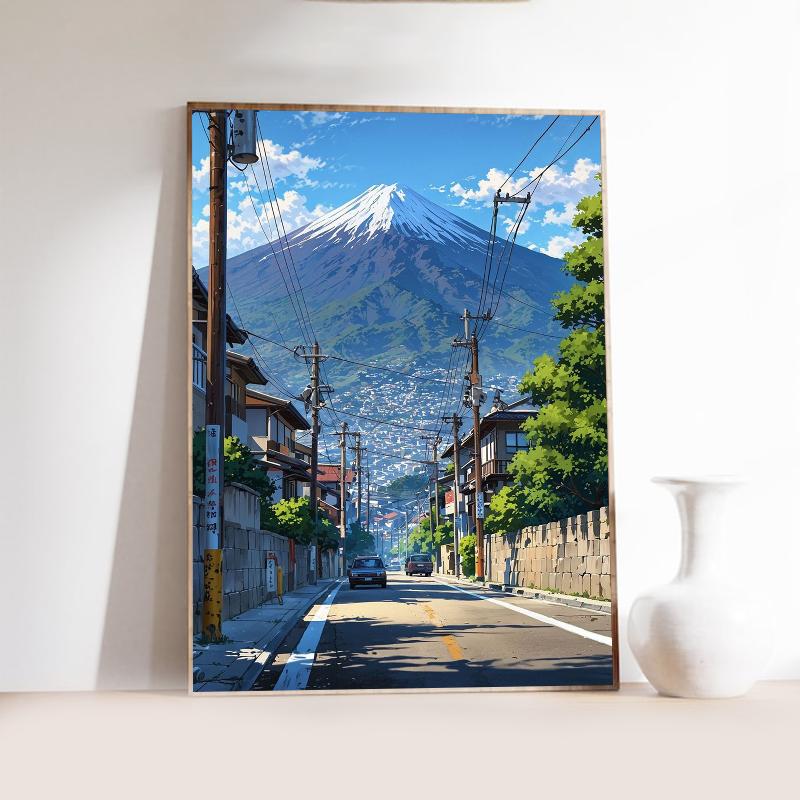 Manga Style Japanese Street Landscape Canvas Prints Night Hut Wall Art Posters for Living Room Coffee House Bar Home Decor Gifts