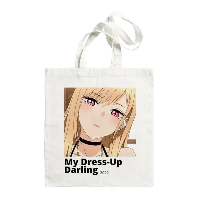 

2022 Новинка My Dress Up Darling Anime Japan Shopper Harajuku Manga Сумки на плечо Повседневная сумка для покупок Женская холщовая сумка 24*26cm