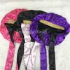 Double Layer Sleeping Bonnet with Diamond Silk Designer Bonnets with Long Tie Satin Hair Bonnet