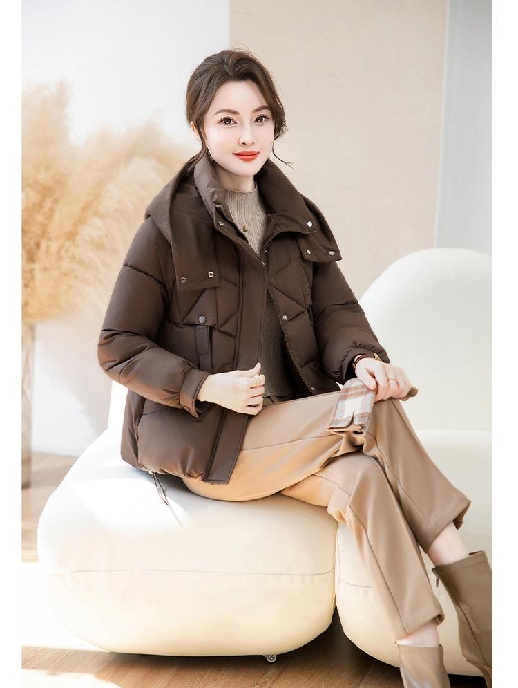 Women’s Short Hooded Windproof Thicken Warm Winter Jacket