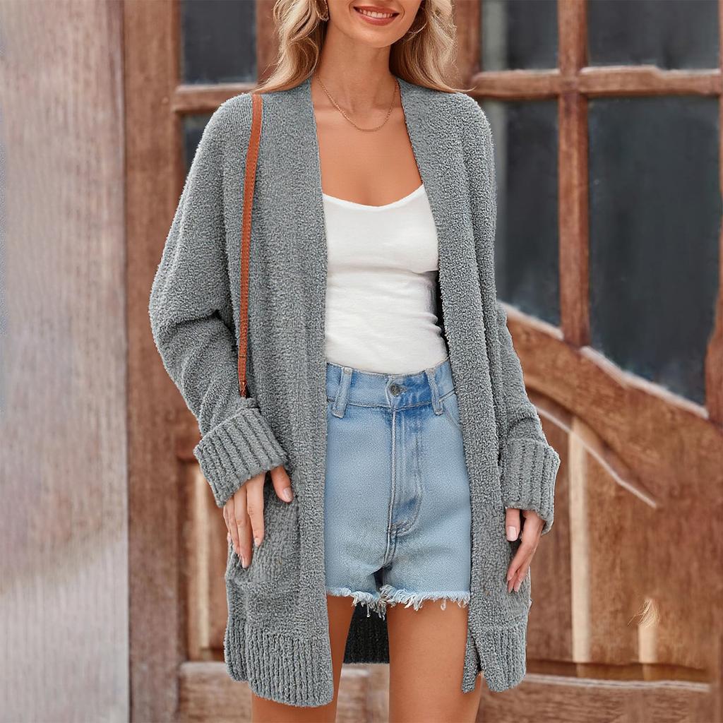 Women's Casual And Fashionable Loose Long Sleeved Sweater Jacket