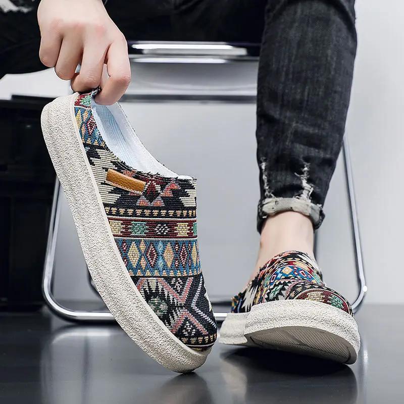 Fashion Male Slipper Platform Canvas Slides Outdoor Mules Half Summer Sale Pvc Clappers 2025 Fashion Mascullino Elegant Adult Men's Shoe