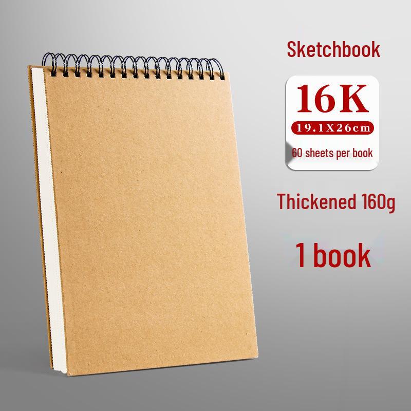 Top-Bound 8K Thick 160g A4 Blank Sketchbook, Coil Binding, 16K Art Drawing & Painting Book.