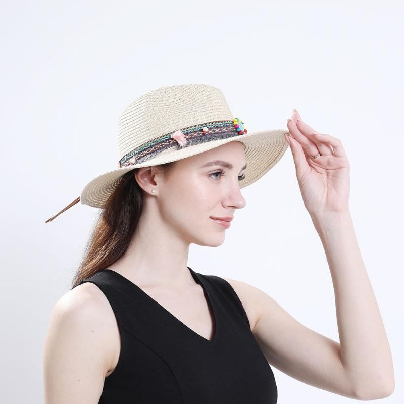 Spring and summer outdoor beach hat sun hat jazz hat couple top hat straw hat CMDJS
