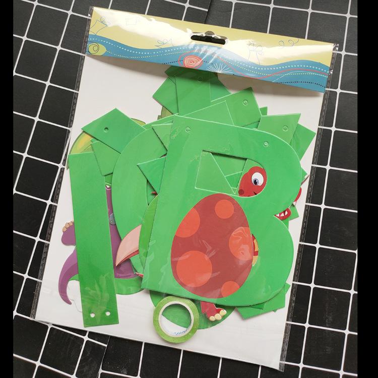Dinosaur Party Decoration Tropical Dinosaur Birthday Flag Latte Party Decoration Dinosaur Birthday Banner