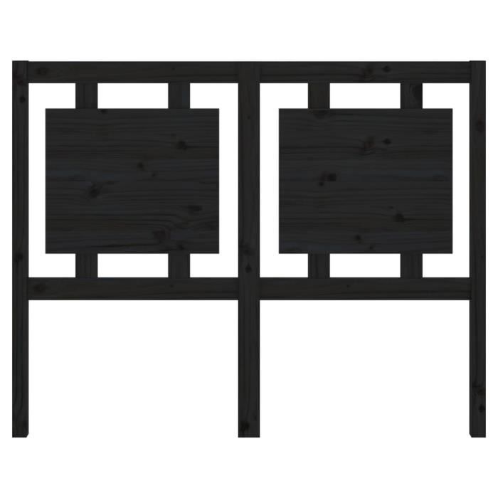 VidaXL Headboard Black 125.5x4x100 Cm Solid Pine Wood 817934