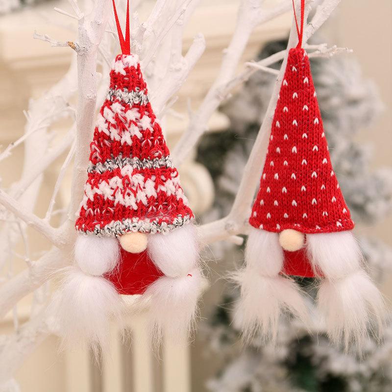 

Рождественский маленький тканевый кулон безликий человек гном Санта-Клаус кулон маленький подарок stripe