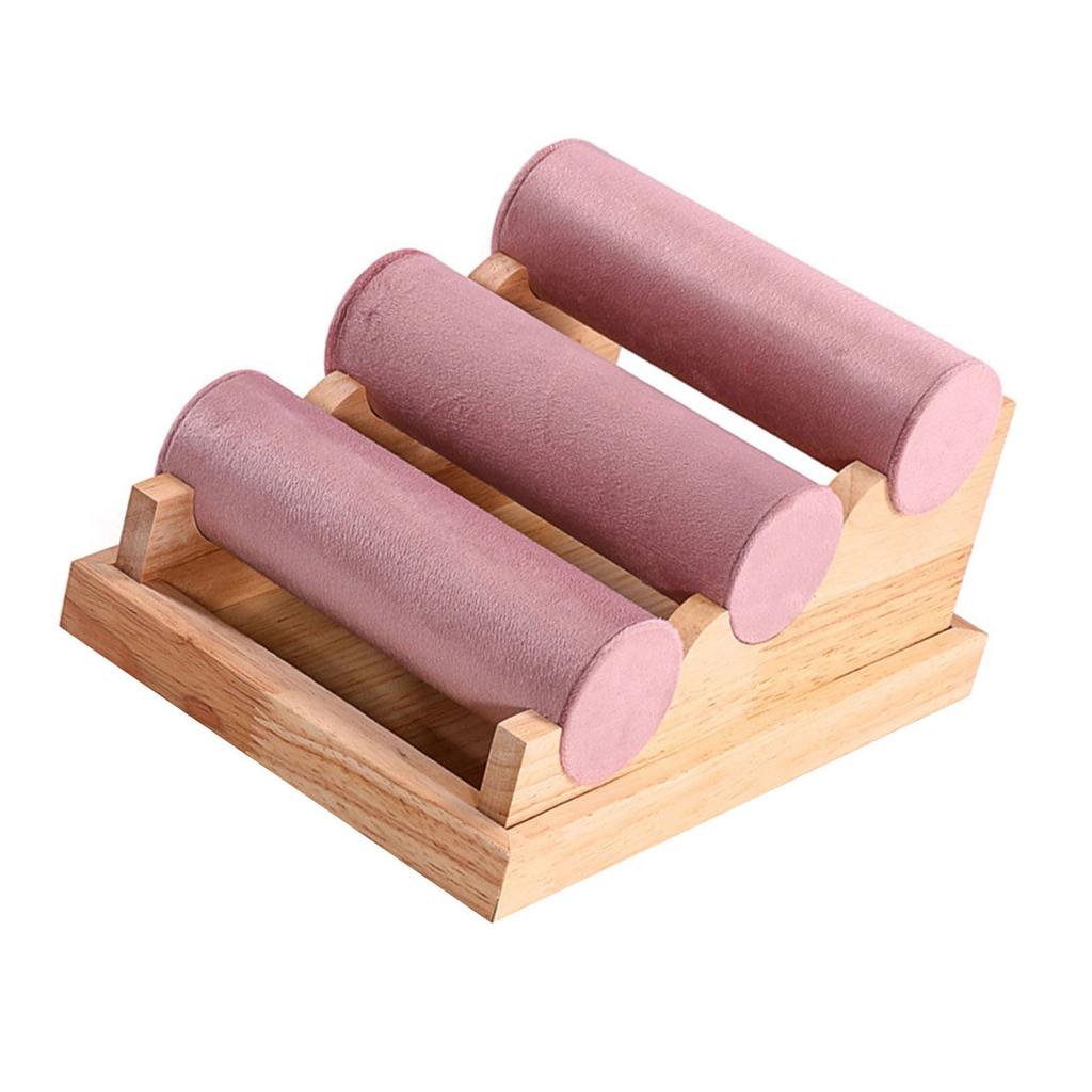 Solid Wood Bracelet Storage Holder Durable Three Tier Jewelry Organizers In Wood For Bracelets And Personal Items