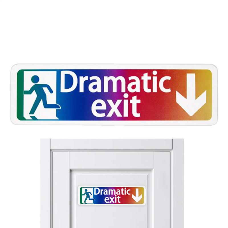Acrylic Dramatic Exit Sign Colorful Theatrical Exit Sign Plate Wall Sign For Garage Restaurant Bar Room Home Decoration