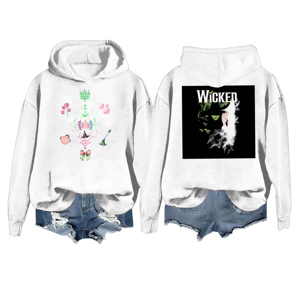 Women's Fashion Casual Long Sleeve Loose Printed Pullover Sports Long Sleeve Hooded Sweatshirt
