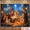 2D flat banner, 1 piece - Christmas Nativity theme banner background, featuring angels and the Holy Familyzyc