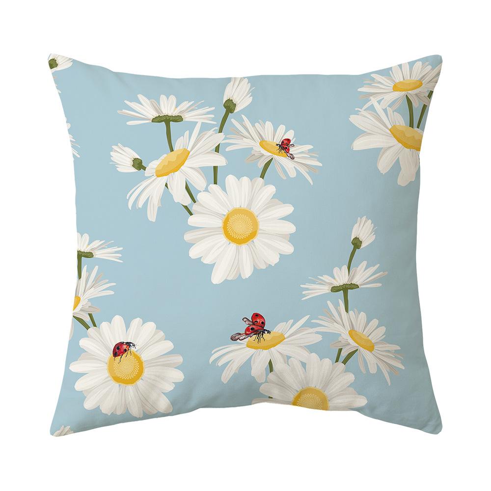 Spring Pillow New Sunflower Daisy Pillow Home Sofa Bedside Cushion Cover Pillow Cover