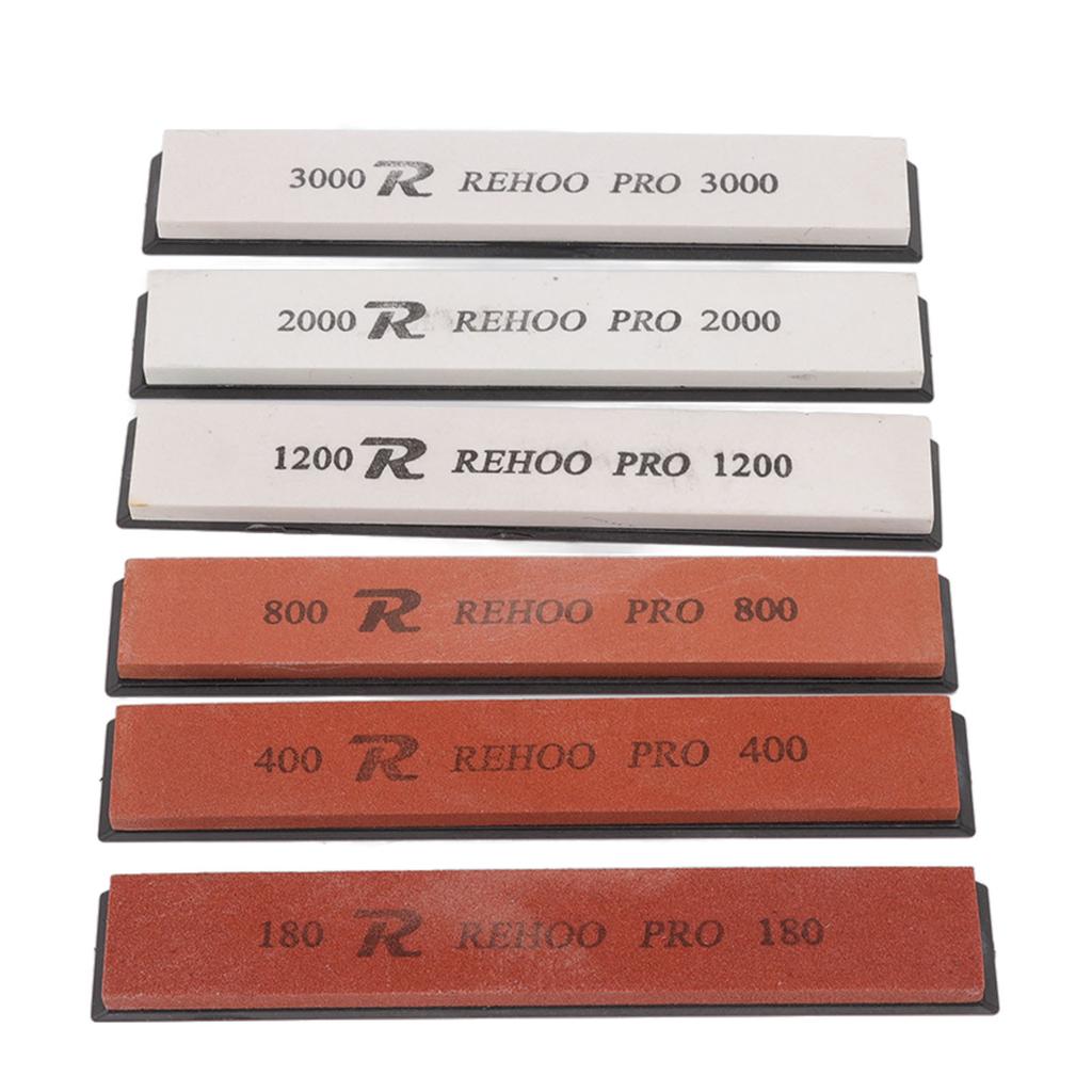 6 st Slipstenar Set 180 400 800 1200 2000 3000 Vit Korund Bryne Slipkit för