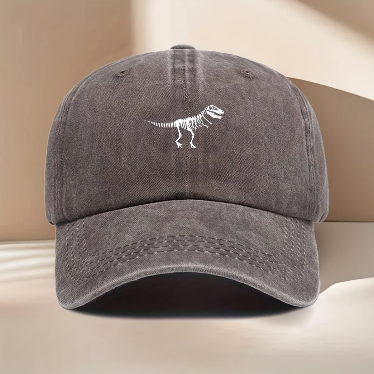 Men  Women Dinosaur Fossil Print Baseball Cap  Vintage Distressed Curved Brim Hat with Fossil Lightweight Duckbill Cap Suit 1pc