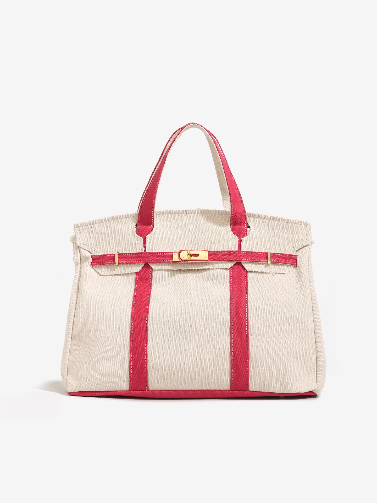 Damen 2025 Colorblock Canvas Handtasche - Großes Fassungsvermögen, Vielseitige Pendlertasche 38