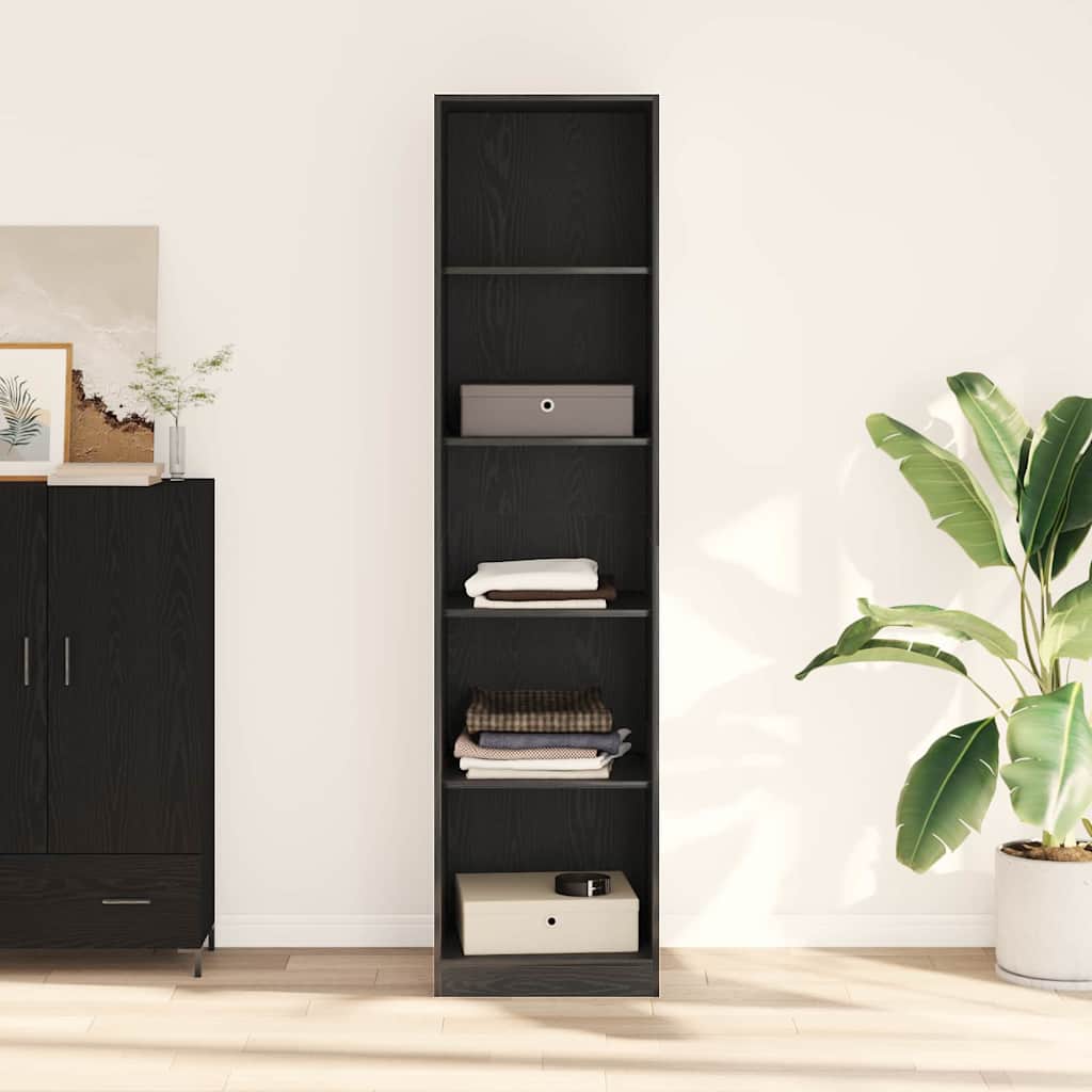 Wardrobe with Shelf Black Oak Effect 50 x 50 x 200 cm