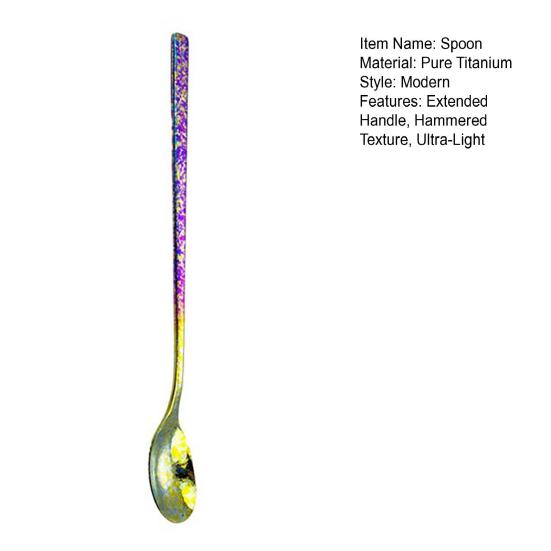 Stirring Spoon Extended Handle Titanium Stirring Spoon Milk Tea Coffee Dessert Ice Cocktail Spoon Kitchen Tool